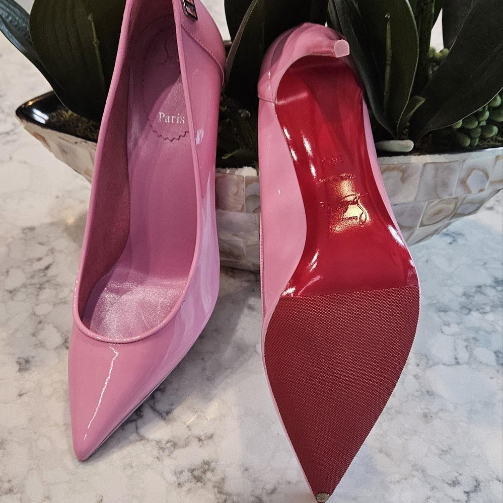 Christian Louboutin Patent Leather Sporty Kate 85mm In Pinkador